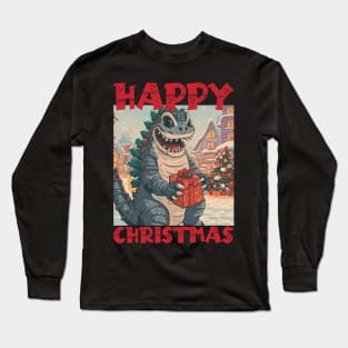 Happy Christmas with Godzilla - 2 Long Sleeve T-Shirt